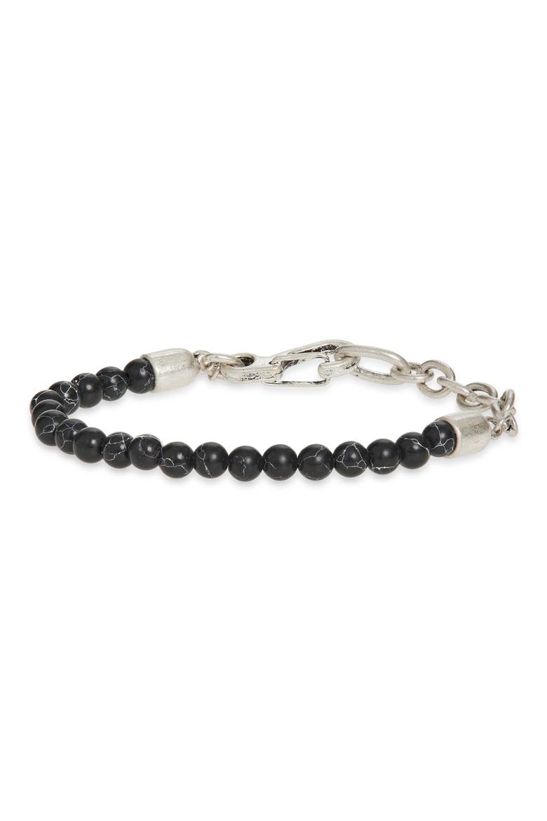 6mm Beaded Bracelet, Alternate, color, BLACK