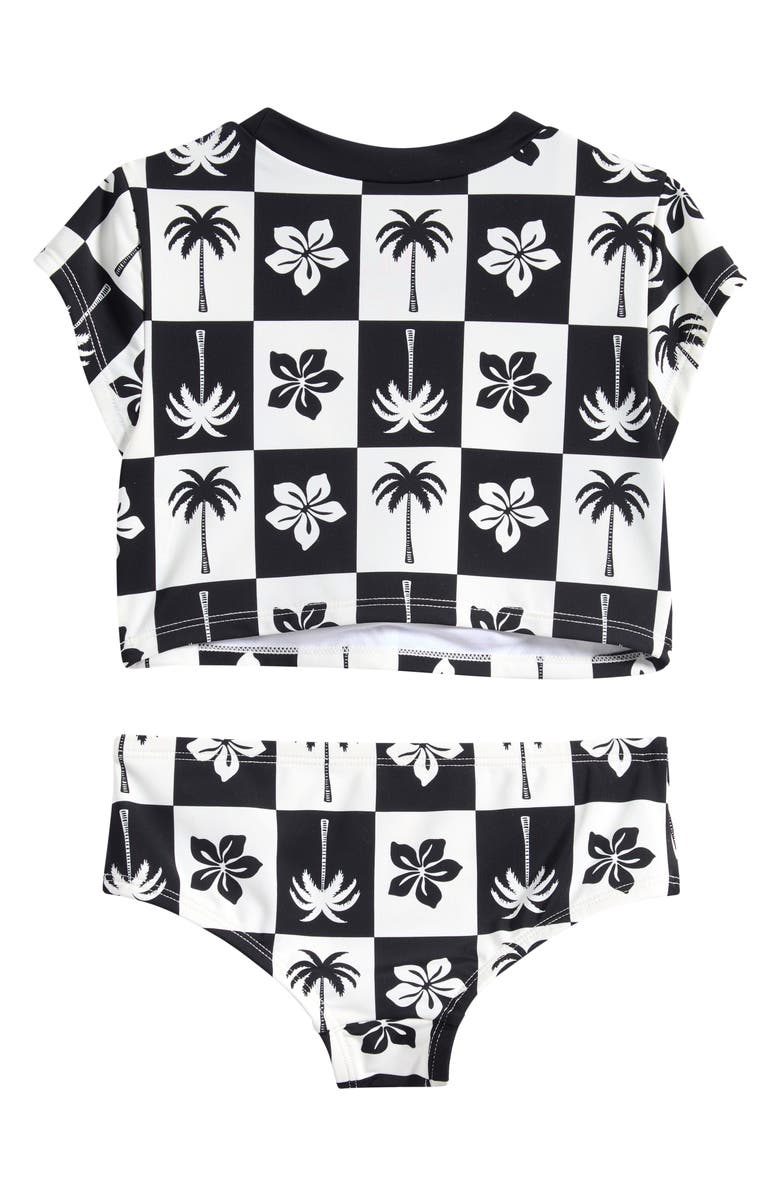 Miken Swim Two-Piece Cropped Top & Bottoms Swimsuit, Alternate, color, Marshmallow/ Black