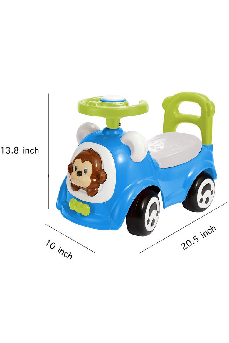 Push & Ride Racer Car Ride On, Blue, Alternate, color, Multicolored