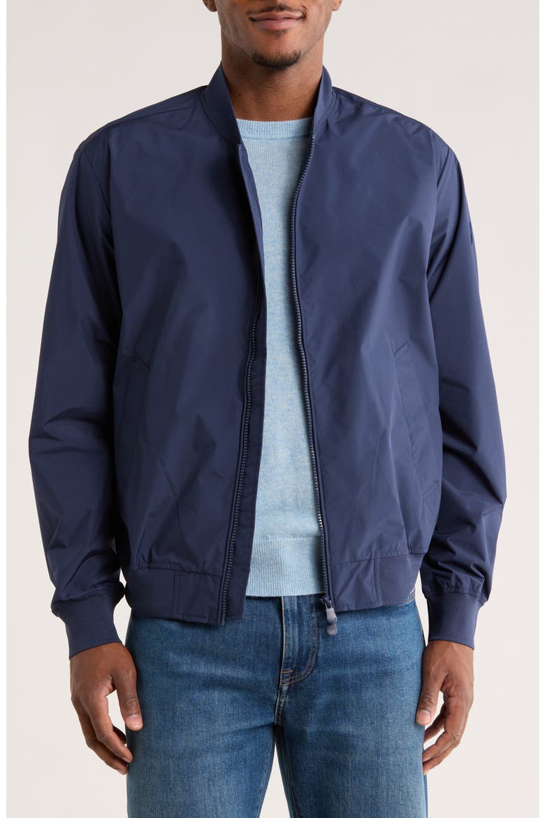 Lorenzo Water Resistant Bomber Jacket, Main, color, NAVY BLUE