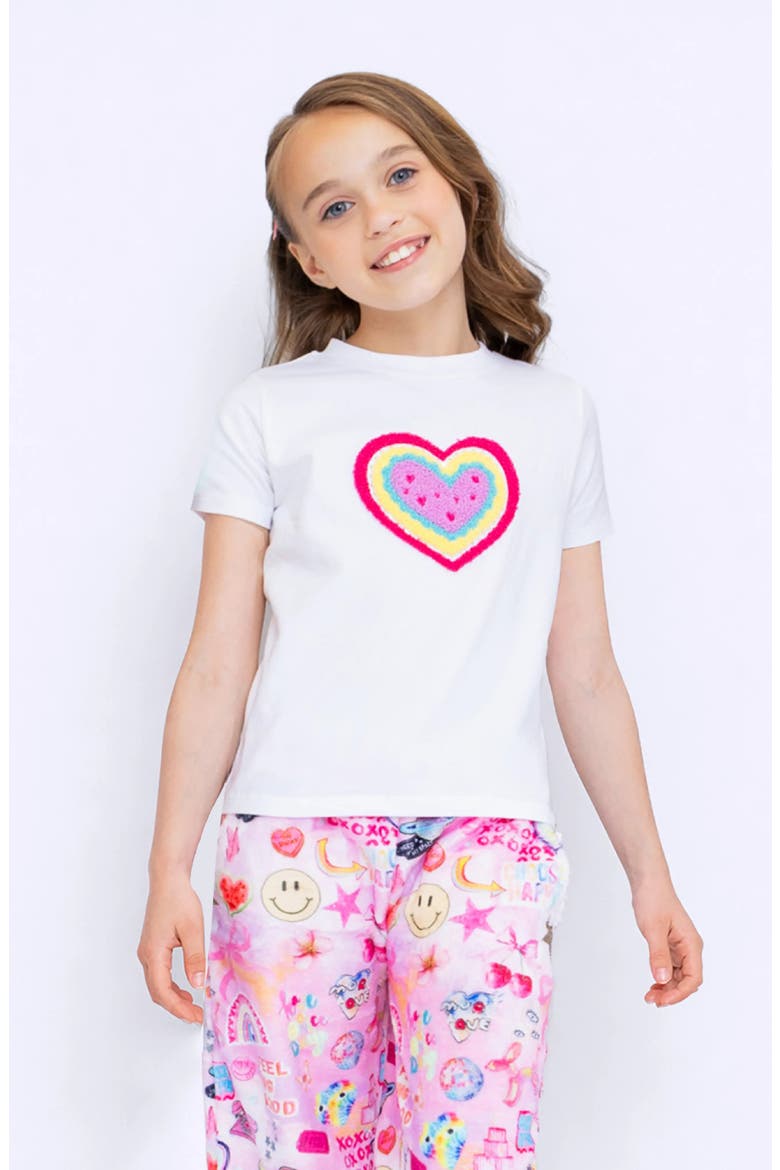 Heart Applique Short Sleeve Tee, Alternate, color, White