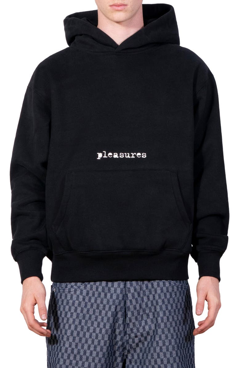 PLEASURES Slip Pullover Hoodie, Main, color, Black