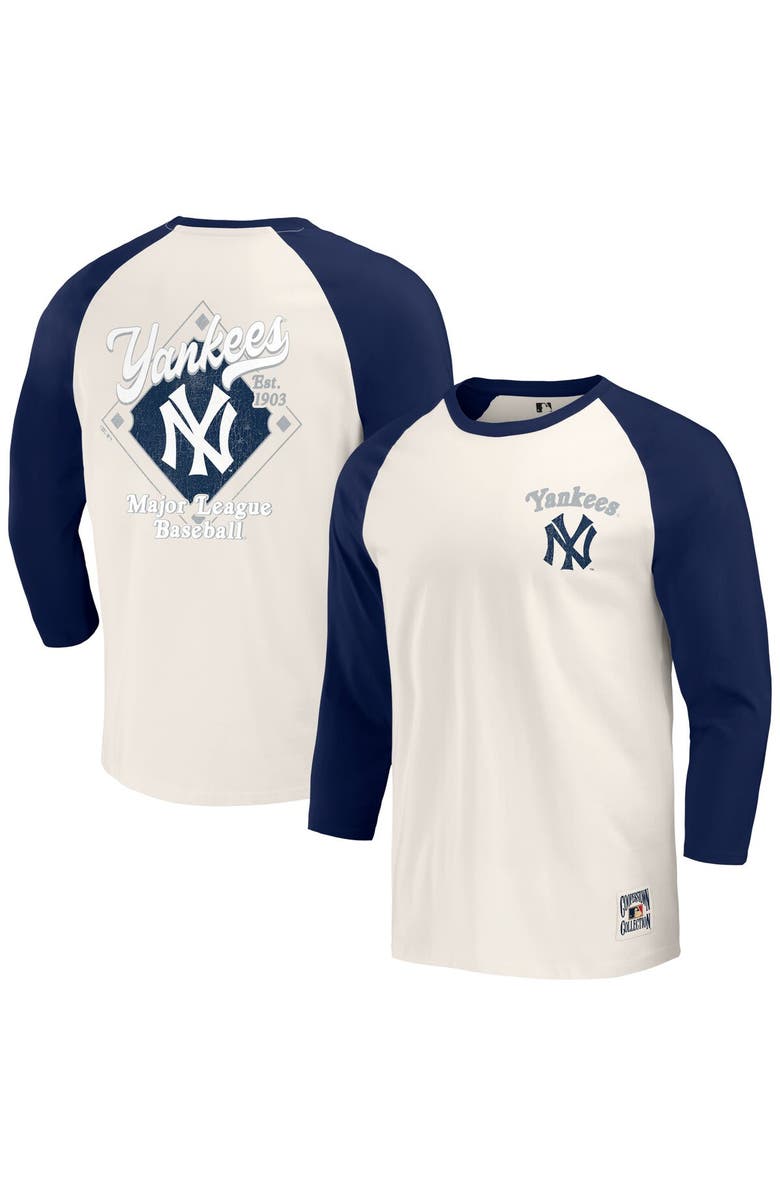 Darius Rucker Collection by Fanatics Men's Darius Rucker Collection by Fanatics Navy/White New York Yankees Cooperstown Collection Raglan 3/4-Sleeve T-Shirt, Main, color, 
