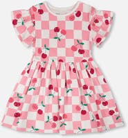 Deux par Deux Organic Cotton Jersey Cherries Short Sleeve Dress