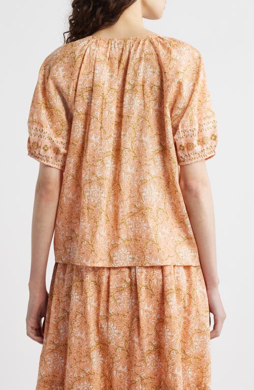 Cleobella Johana Print Tie Neck Top In Cecil Blush Print