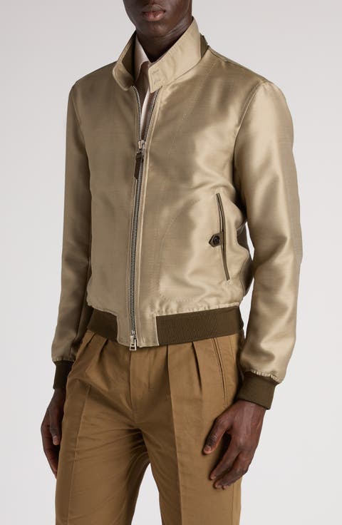 Wool Blend Twill Harrington Jacket