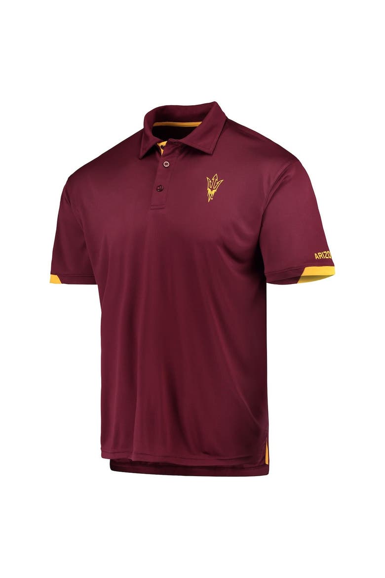 Men's Colosseum Maroon Arizona State Sun Devils Santry Lightweight Polo, Alternate, color, Maroon