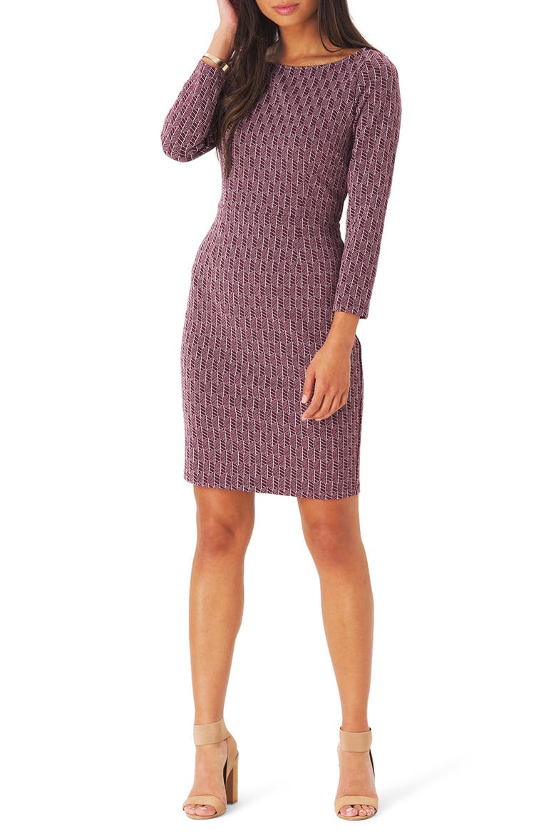 Shelly Jacquard Sheath Dress, Main, color, BELEAF