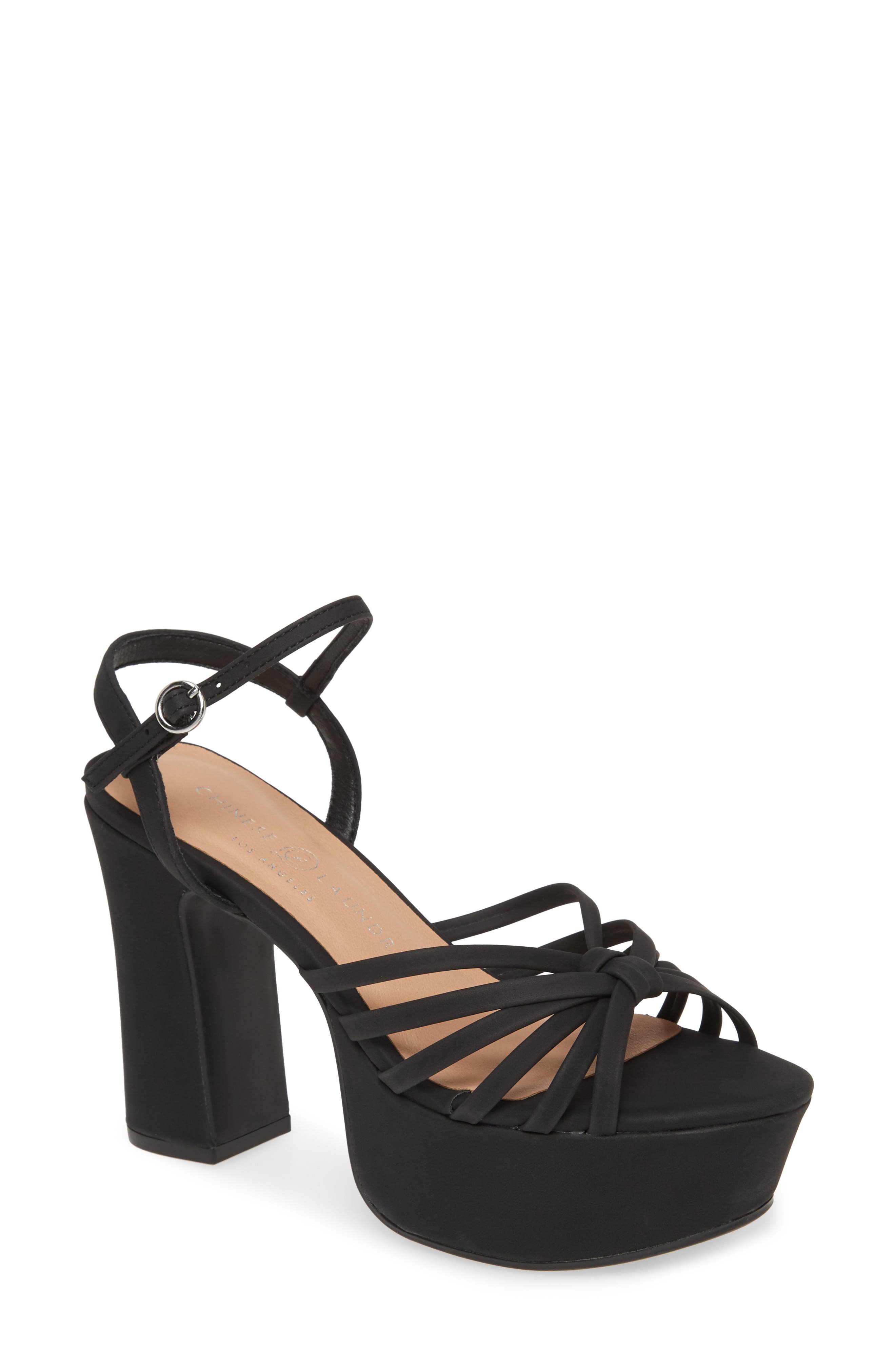 Doll Strappy Platform Sandal, Main, color, BLACK NUBUCK LEATHER