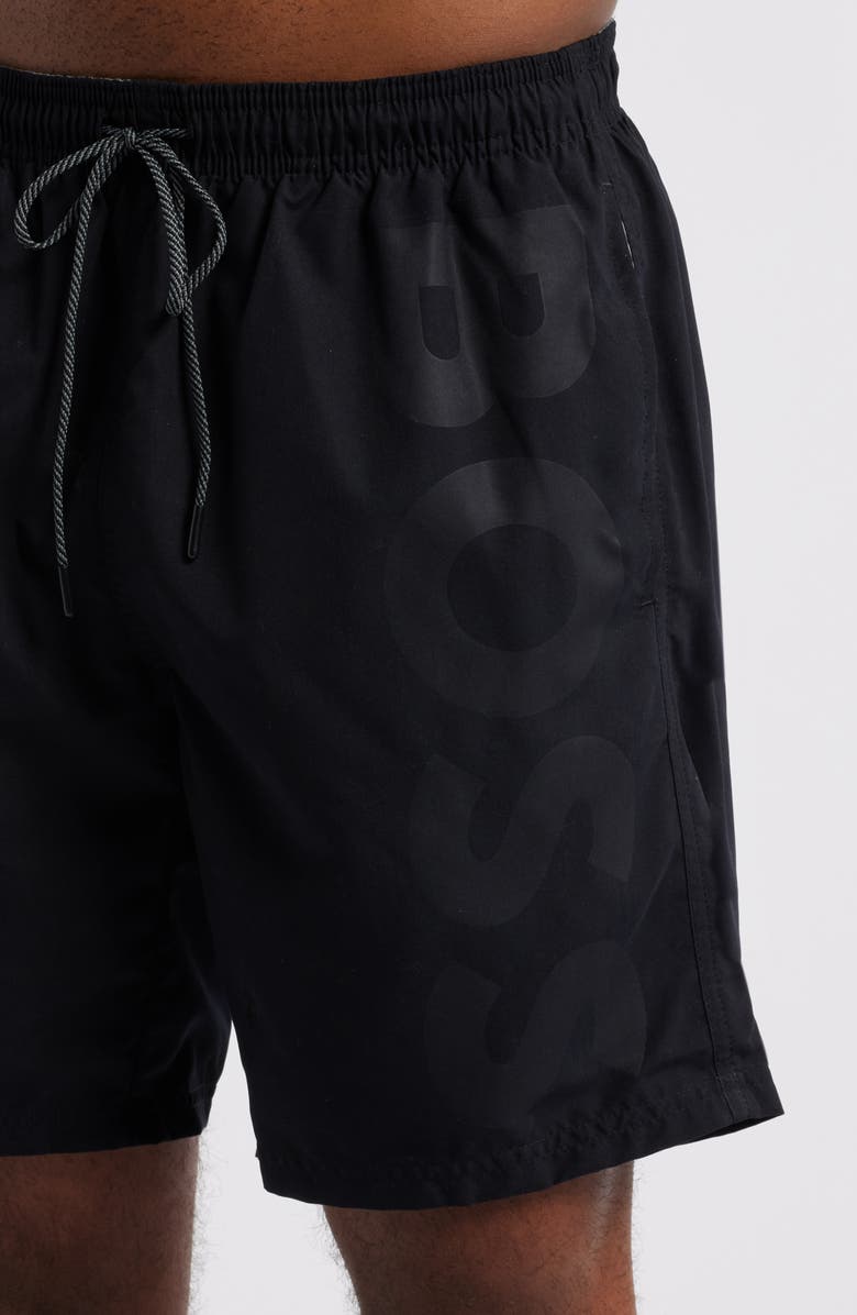 BOSS Orca Logo Graphic Swim Trunks, Alternate, color, 