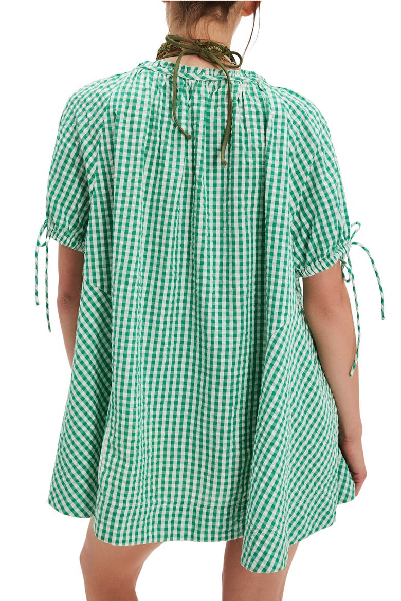 Farley Gingham Button-Up Tunic, Alternate, color, GREEN COMBO