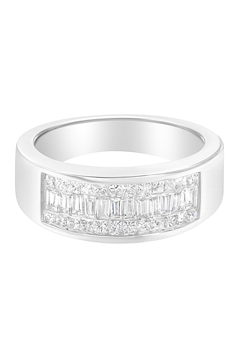 14K White Gold 1.0 Cttw Princess and Baguette-cut Diamond Ring, Main, color, White Gold