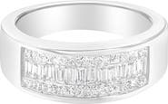 Haus of Brilliance 14K White Gold 1.0 Cttw Princess and Baguette-cut Diamond Ring