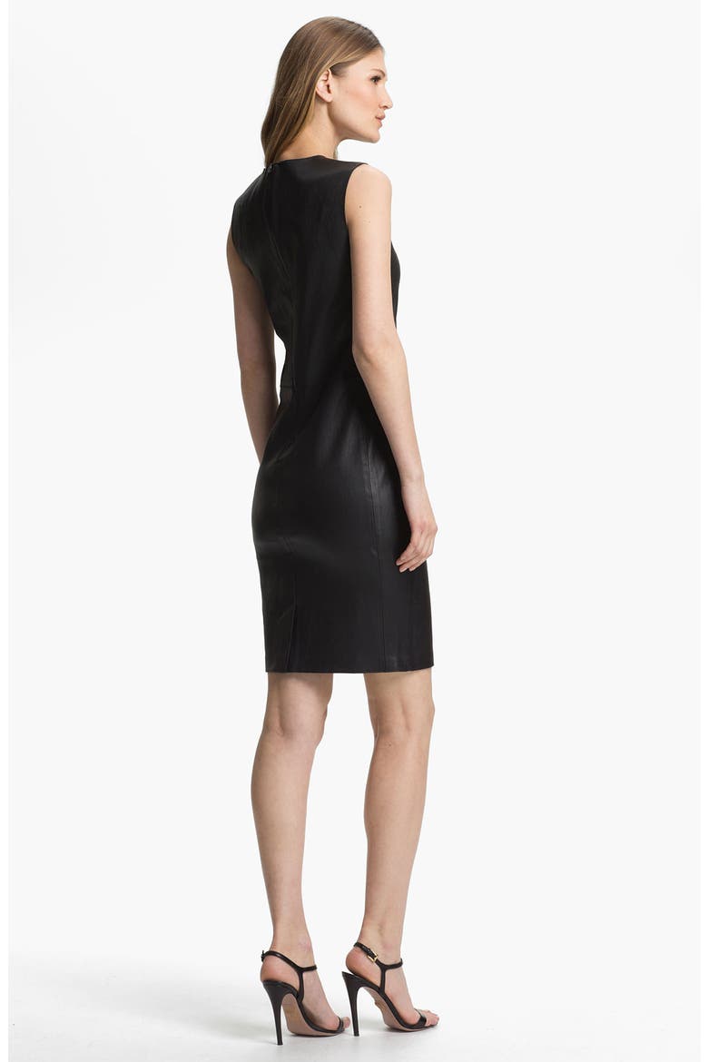Stretch Leather Dress, Alternate, color, BLACK