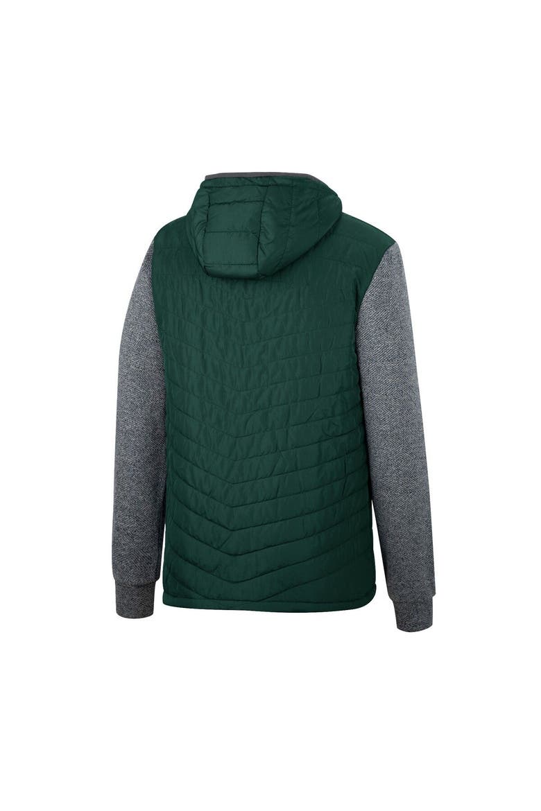 Men's Colosseum Green Michigan State Spartans Course Herringbone Full-Zip Hoodie, Alternate, color, Green