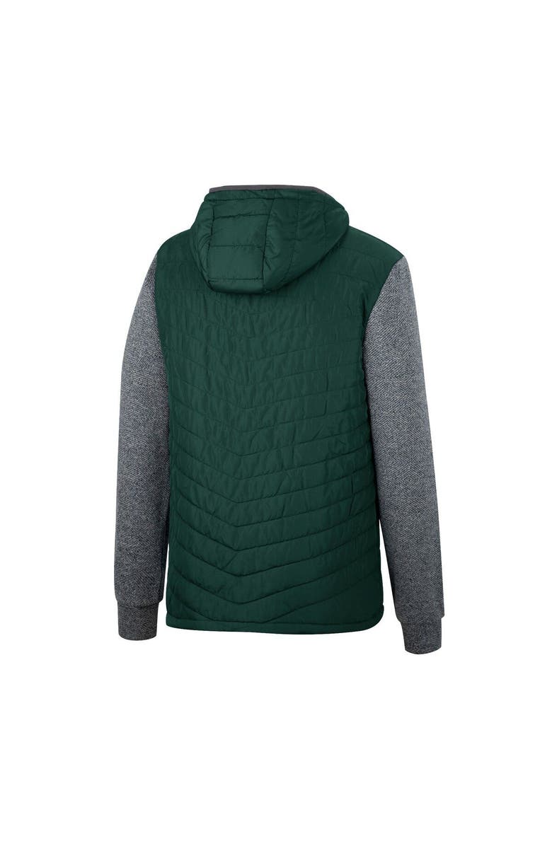 COLOSSEUM Men's Colosseum Green Michigan State Spartans Course Herringbone Full-Zip Hoodie, Alternate, color, 