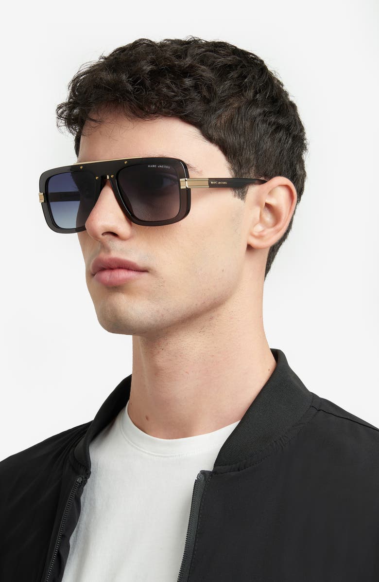 Marc Jacobs 55mm Gradient Shield Sunglasses, Alternate, color, Grey