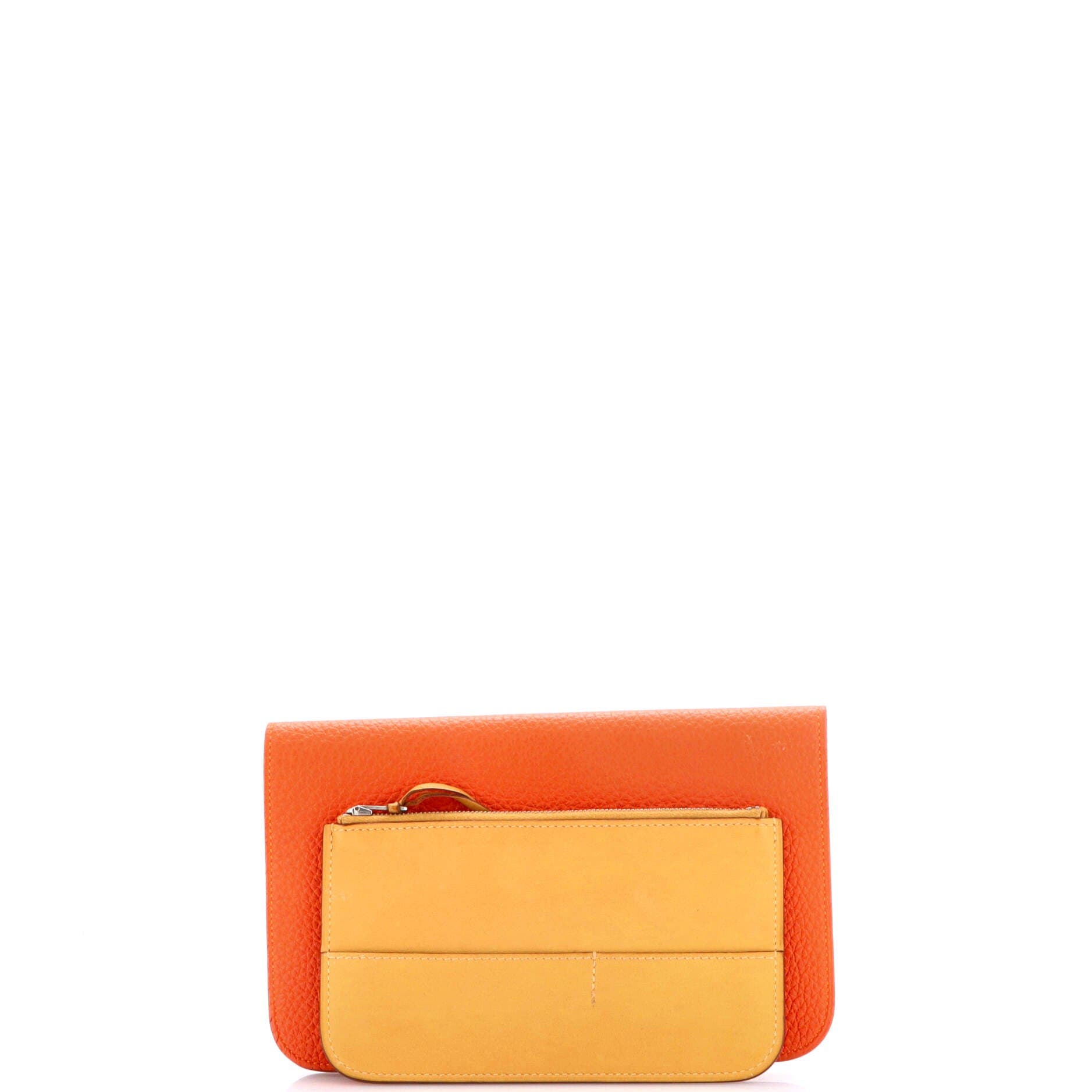 Pre-Owned Hermes Dogon Duo Combined Wallet Leather, Alternate, color, Feu