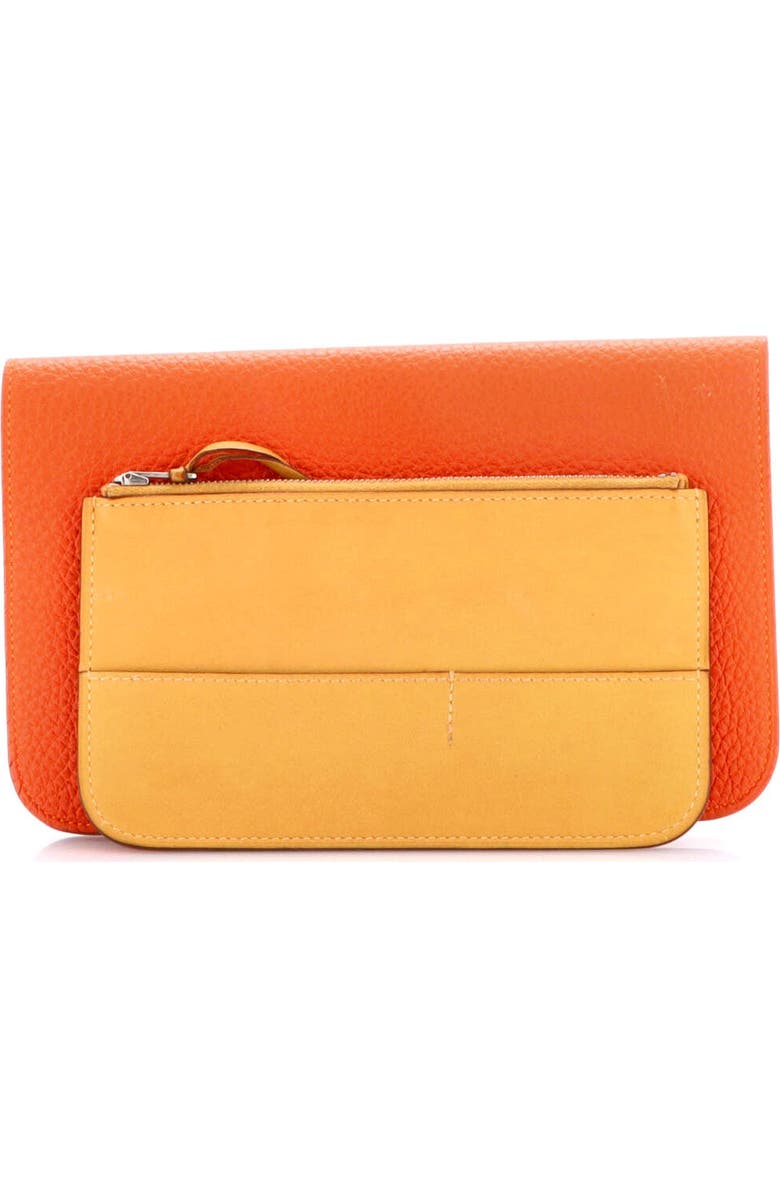 Pre-Owned Hermes Dogon Duo Combined Wallet Leather, Alternate, color, Feu