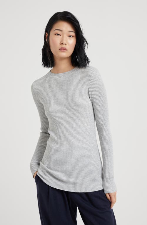 Brunello Cucinelli Cashmere Basic Crewneck Sweater In Light Grey
