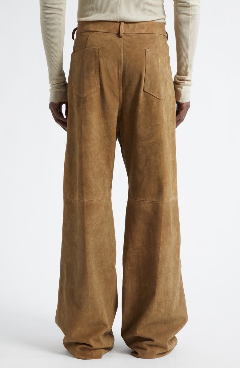 Rick Owens Geth Suede Wide Leg Pants, Alternate, color, Sumi Brown