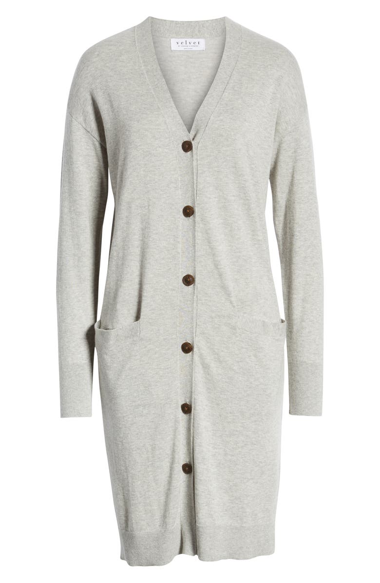 Velvet by Graham & Spencer Cotton & Cashmere Long Cardigan, Alternate, color, 