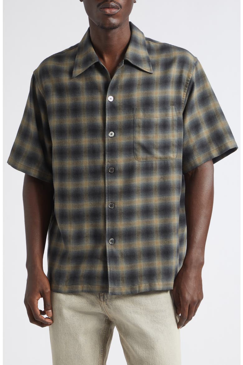 Every Check Short Sleeve Cotton & Wool Button-Up Shirt, Main, color, YUKON CHECK