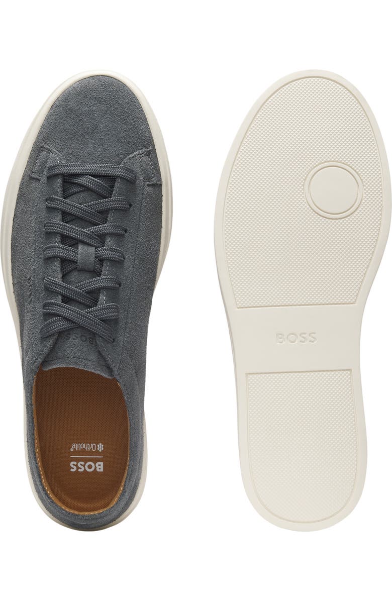 BOSS Kieran Suede Low Top Sneaker, Alternate, color, Dark Grey Suede
