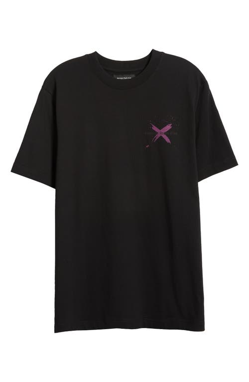 Overnight Angel Crew Pink X Logo Organic Cotton Graphic T-shirt In Black