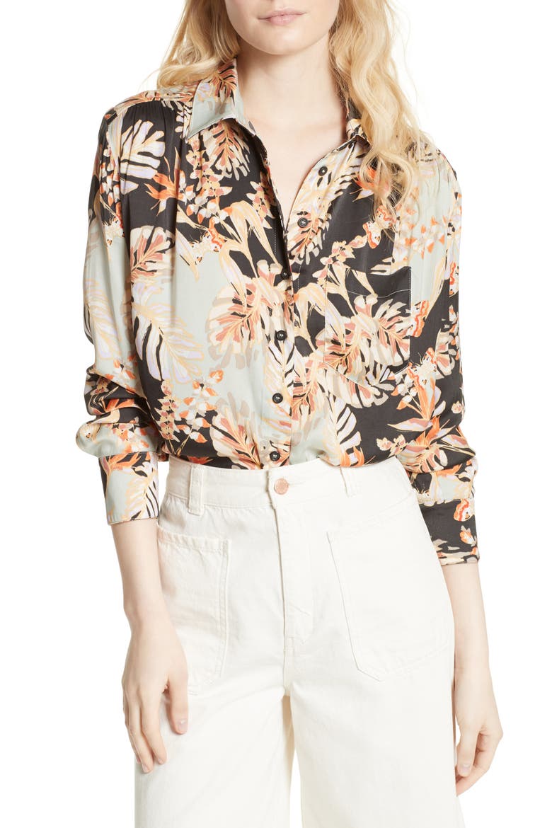 Under the Palms Shirt, Main, color, BLACK