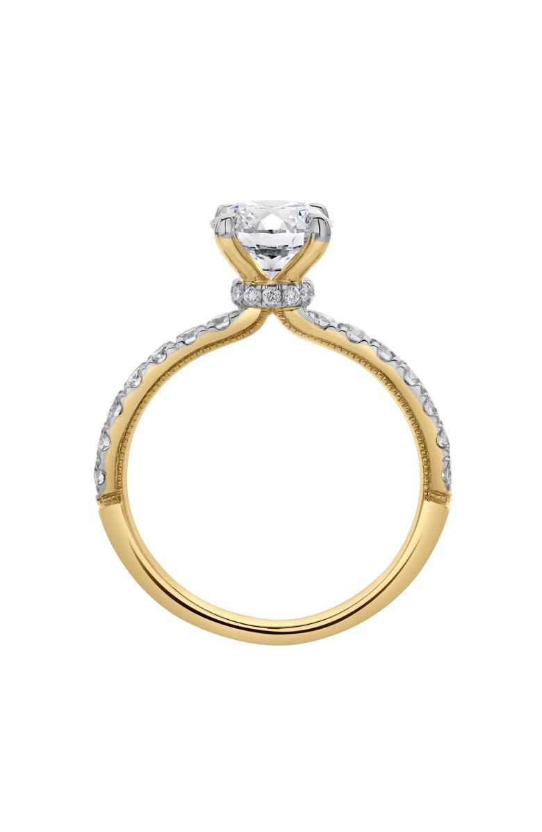 LuvMyJewelry Aurielle 14K Gold Round Cut Hidden Halo Lab Grown Diamond Engagement Ring - 2 Ct, Alternate, color, 14K Yellow Gold