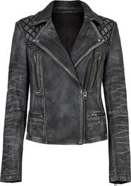 AllSaints Cargo Leather Biker Jacket