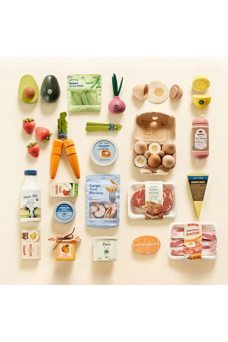 Organic Wooden Play Food Collection for Kids,4 Themed Sets, Main, color, Multicolor