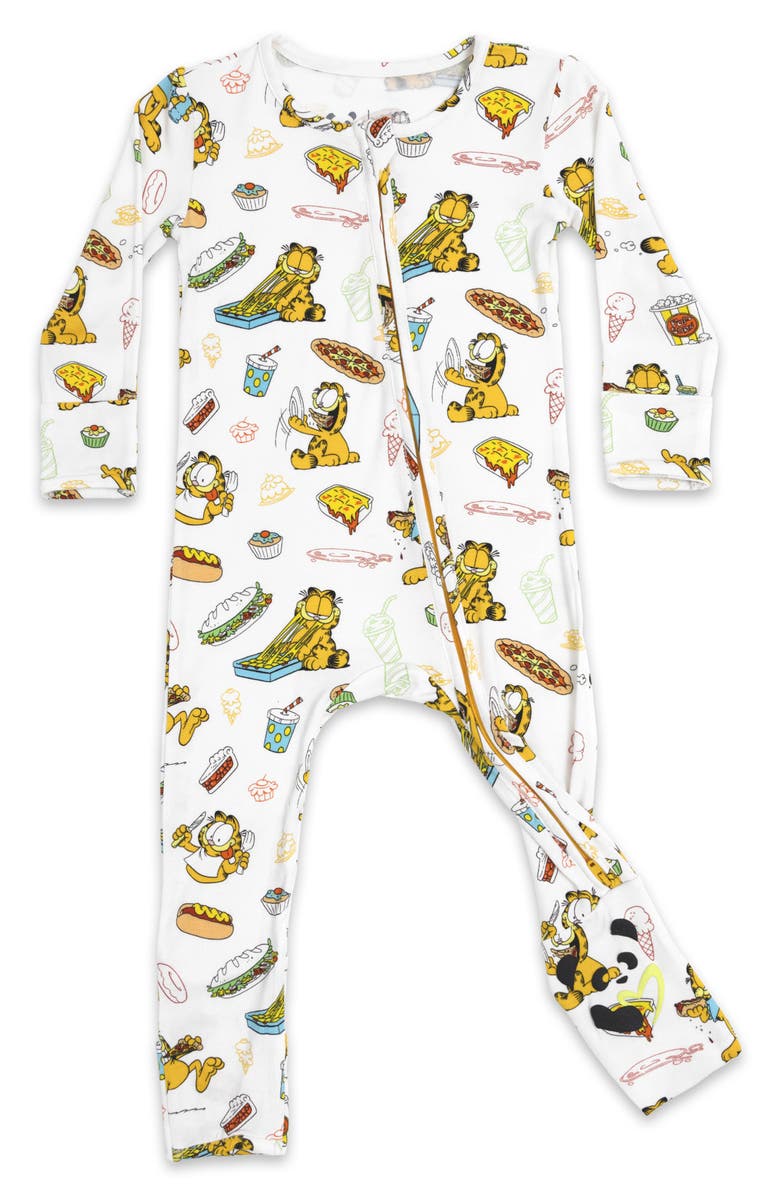 Bellabu Bear x Garfield Food Fitted One-Piece Convertible Pajamas, Main, color, 