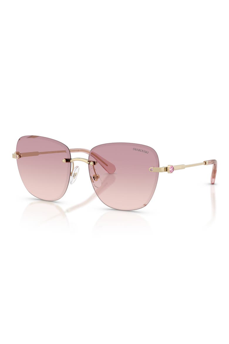 58mm Gradient Square Sunglasses, Alternate, color, PALE GOLD / BROWN DARK VIOLET