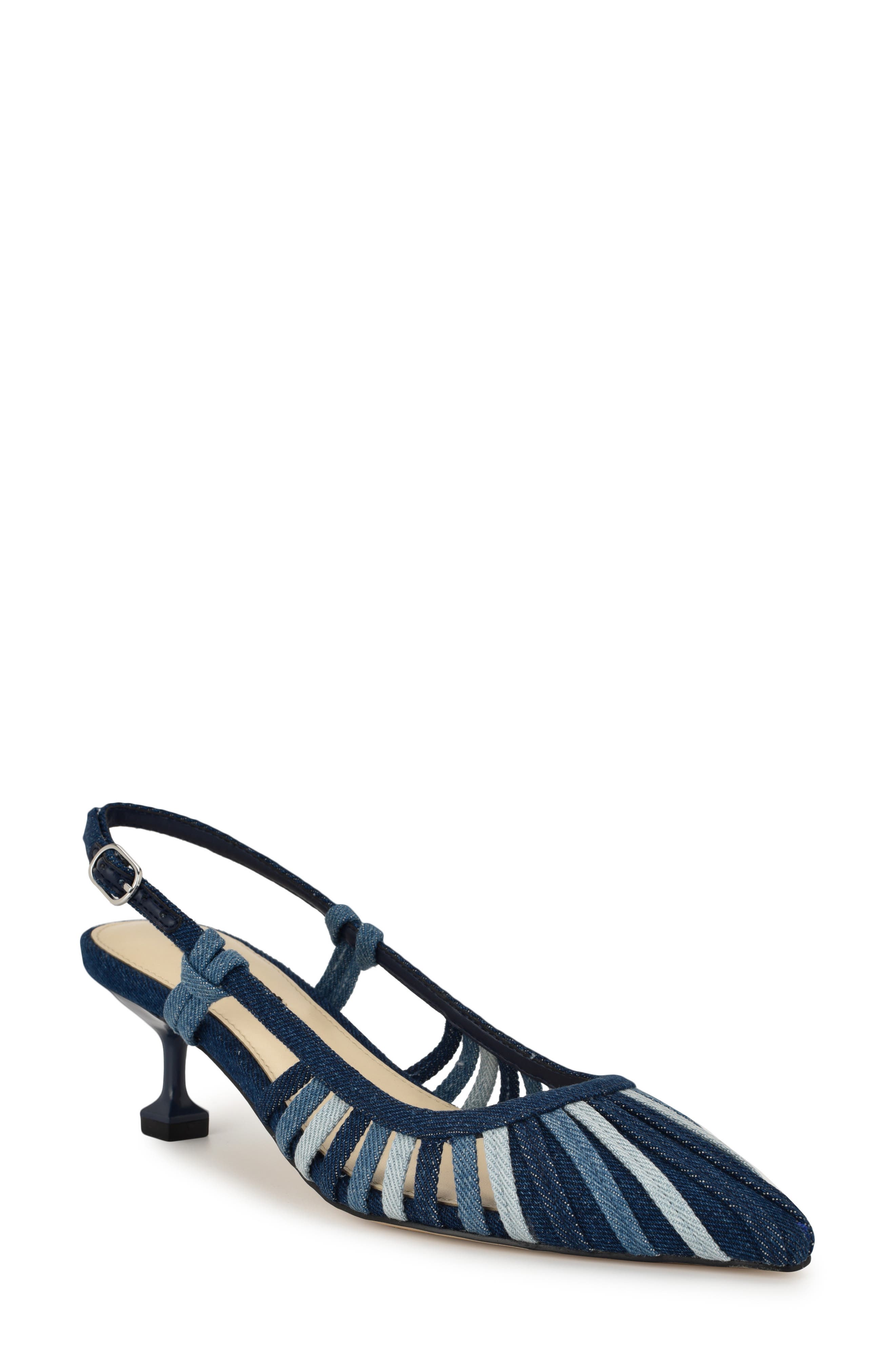 Whitt Pointed Toe Slingback Pump, Main, color, DARK BLUE