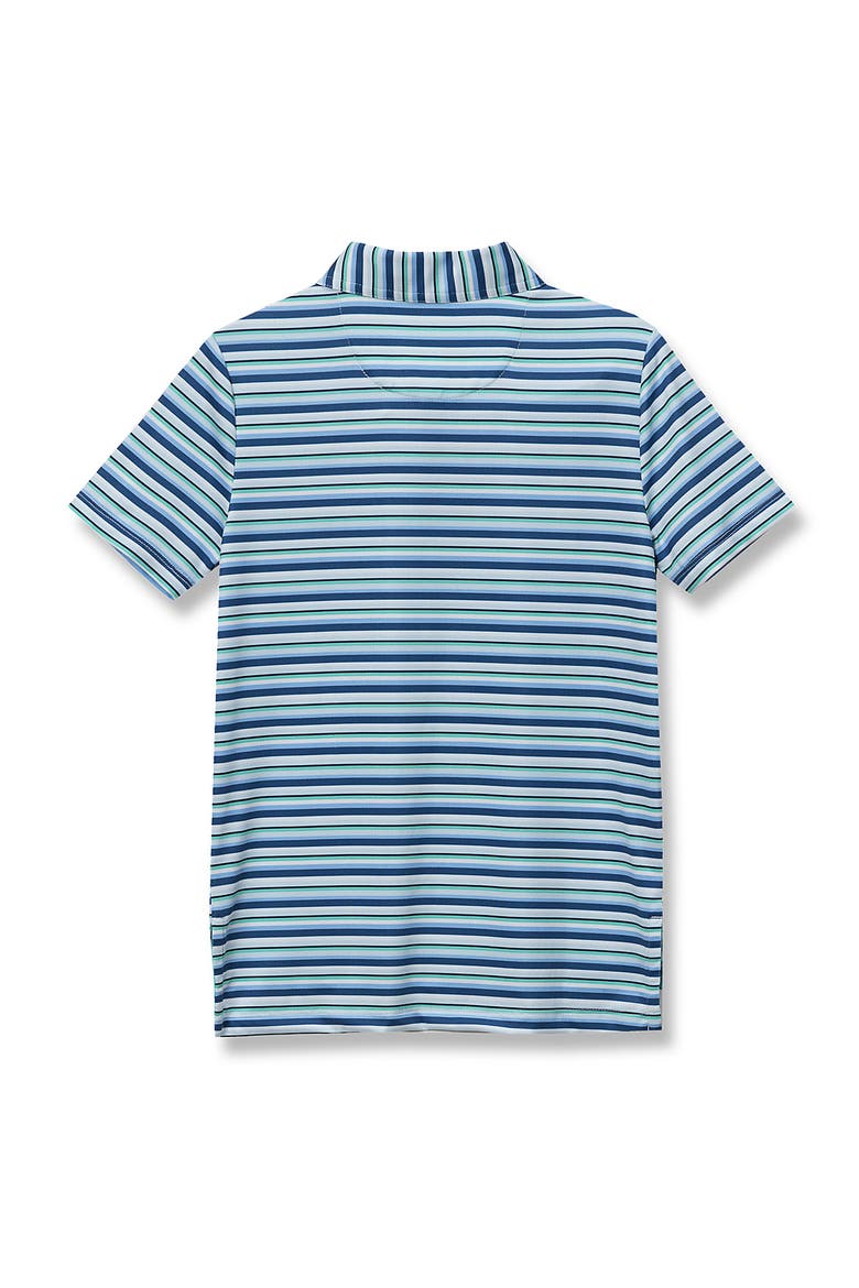 Boys Short Sleeve Athletic Polo Shirt, Alternate, color, Dark Blue/White Stripe