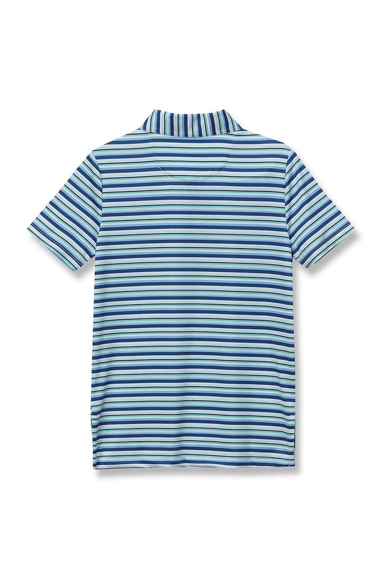 Lands' End Boys Short Sleeve Athletic Polo Shirt, Alternate, color, Dark Blue/White Stripe