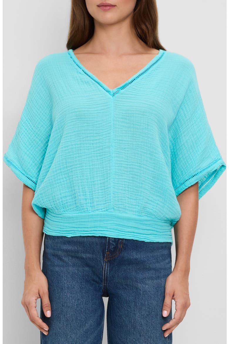 Imani Cropped Dolman Sleeve Top, Main, color, ARUBA
