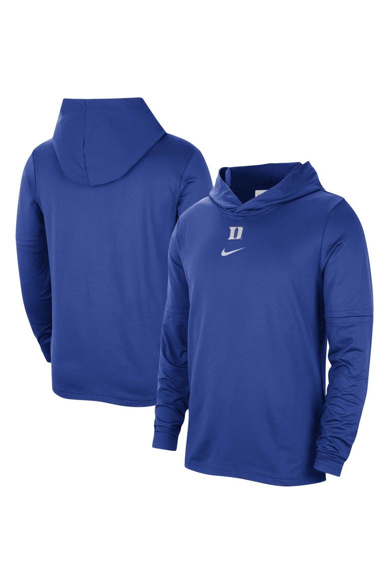 Men's Nike Royal Duke Blue Devils Player Hoodie Long Sleeve Performance Top, Main, color, Royal