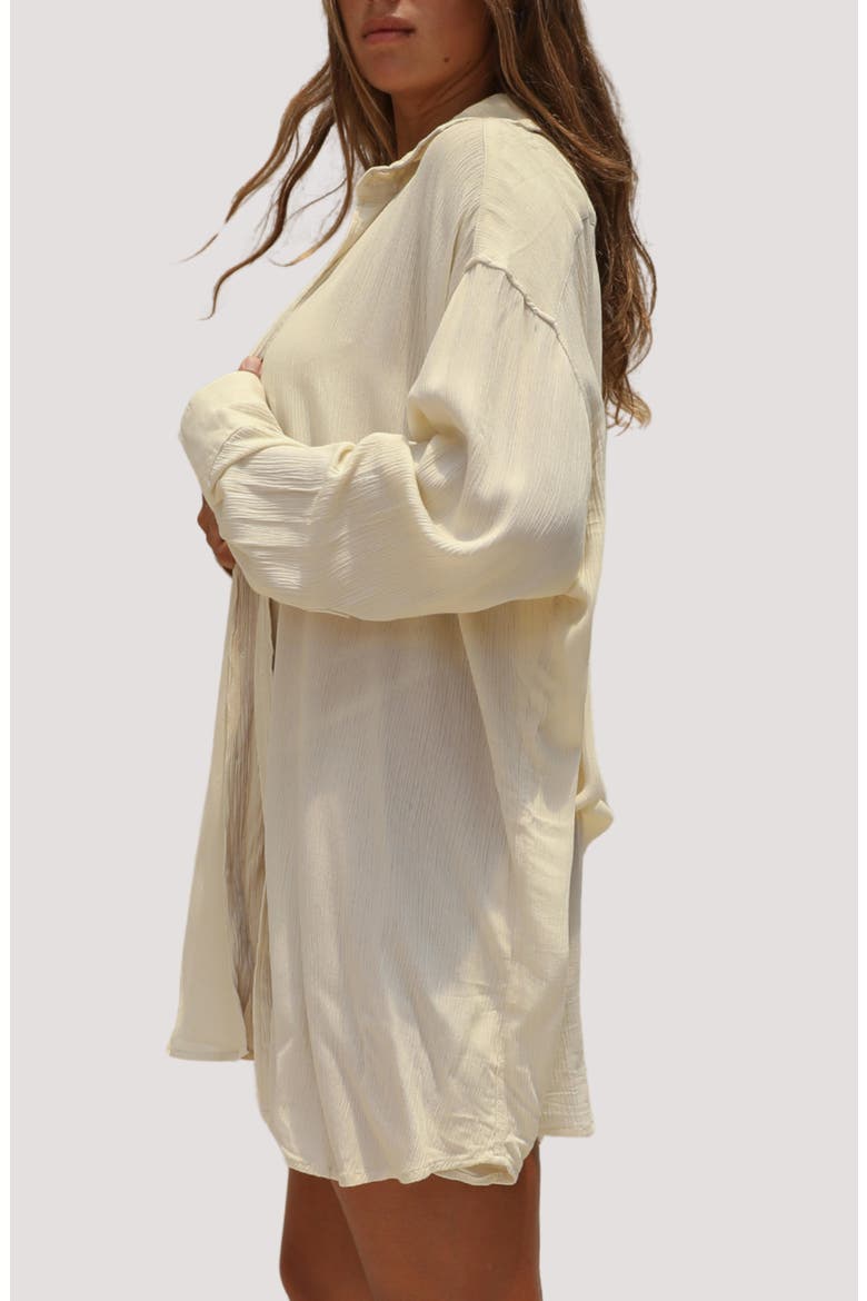 Mimi Relaxed Fit Button-Up Cover-Up Shirtdress, Alternate, color, SUMMER SAND