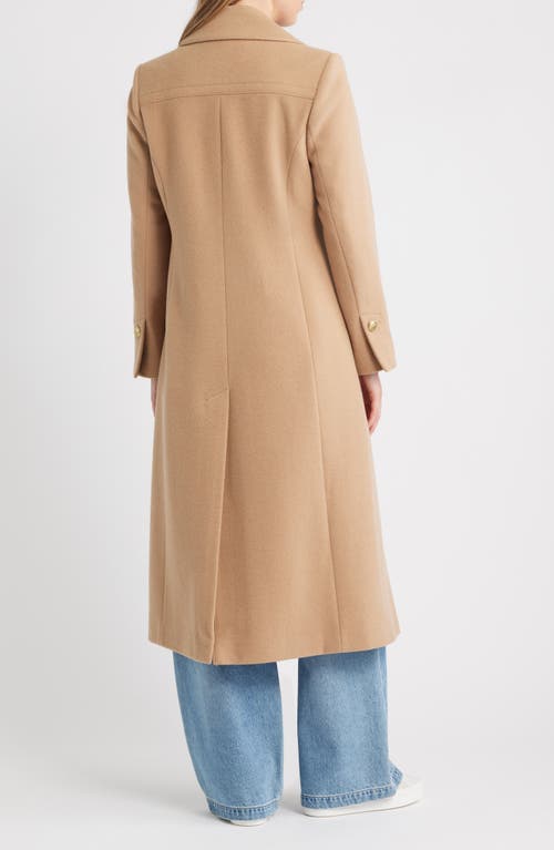 Sam Edelman Doubled Breasted Wool Blend Military Coat In Brown