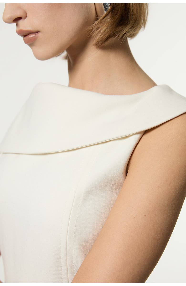 Karen Millen Asymmetric Neck Tailored Dress, Alternate, color, Ivory