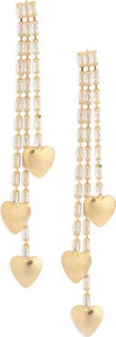 EYE CANDY LOS ANGELES Trinity Cubic Zirconia Heart Drop Earrings