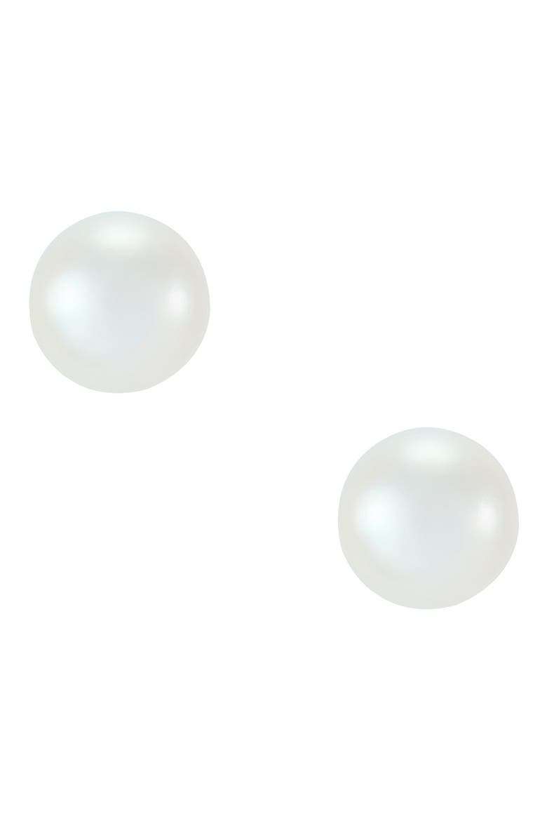 Pearl Stud Earrings, Main, color, YELLOW GOLD
