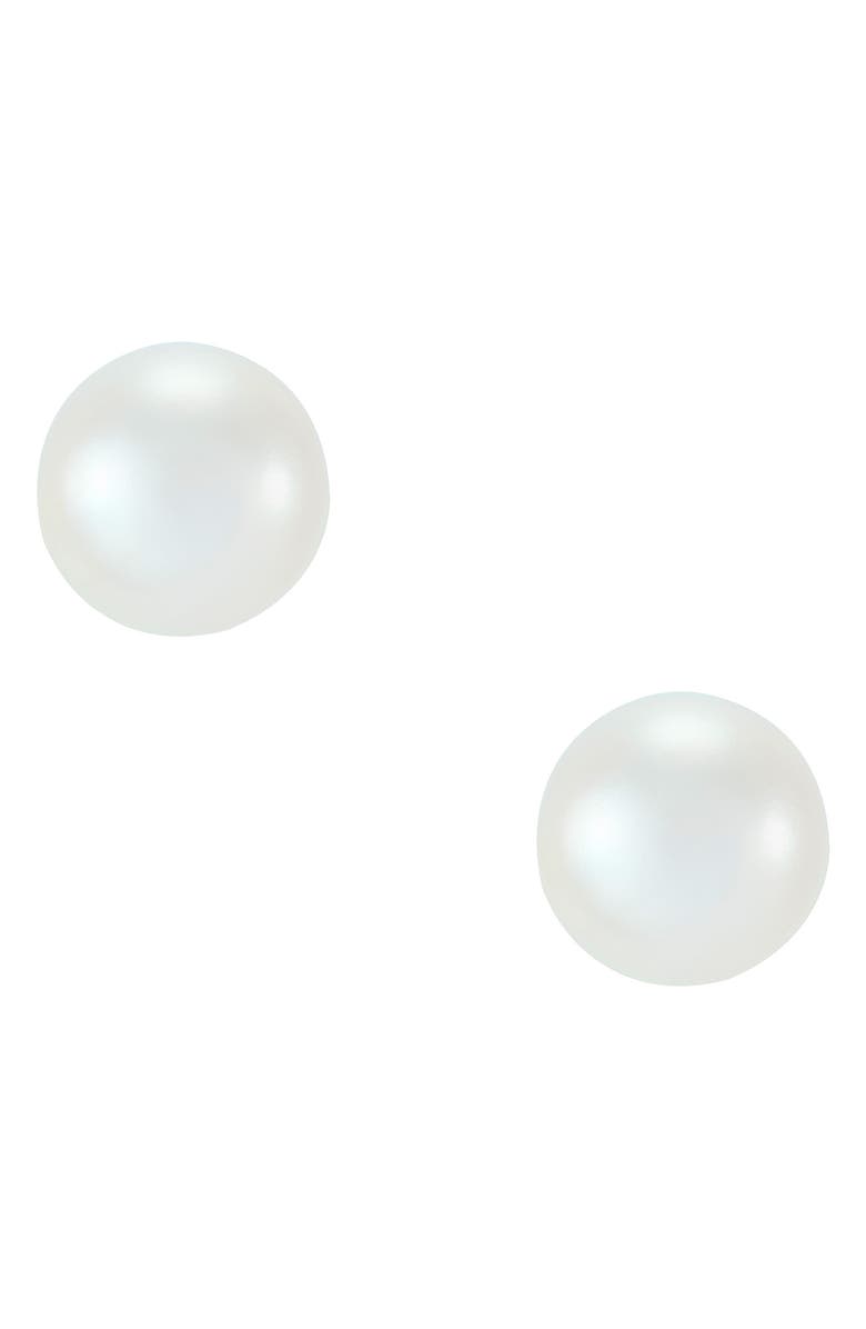 Frankie & Zoe Pearl Stud Earrings, Main, color, Yellow Gold