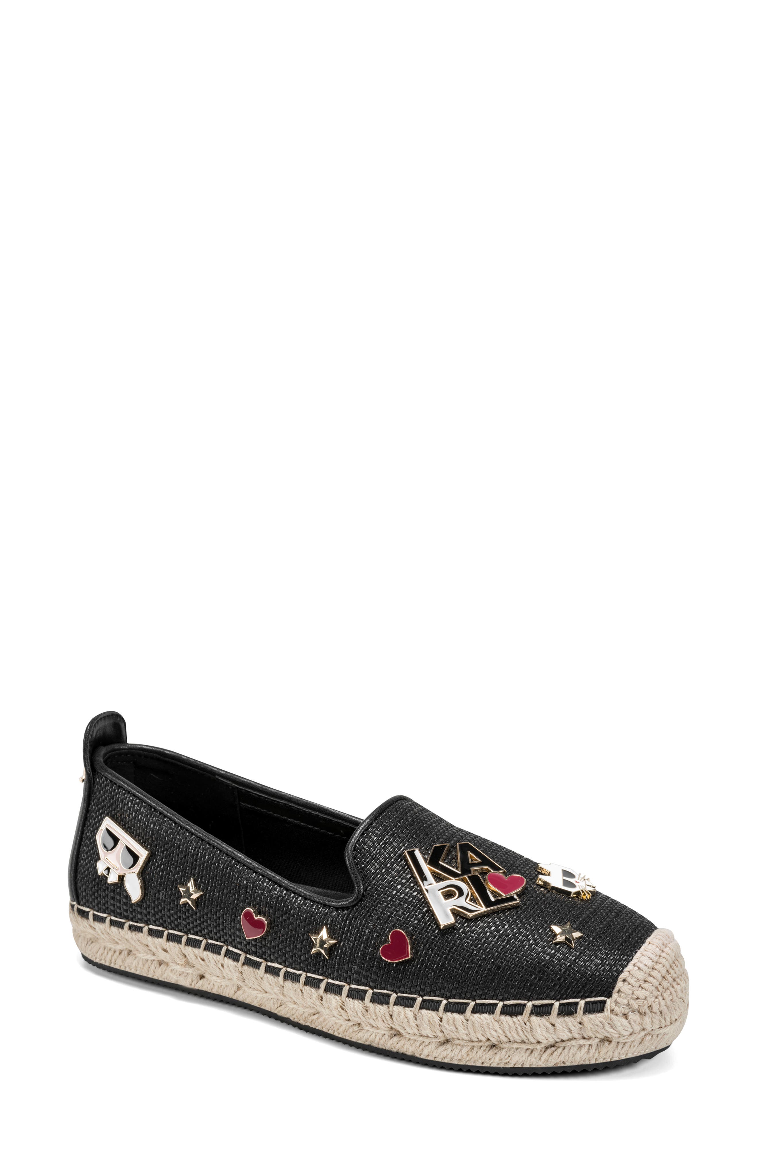 KARL LAGERFELD PARIS Malvie Espadrille Flat, Main, color, Black