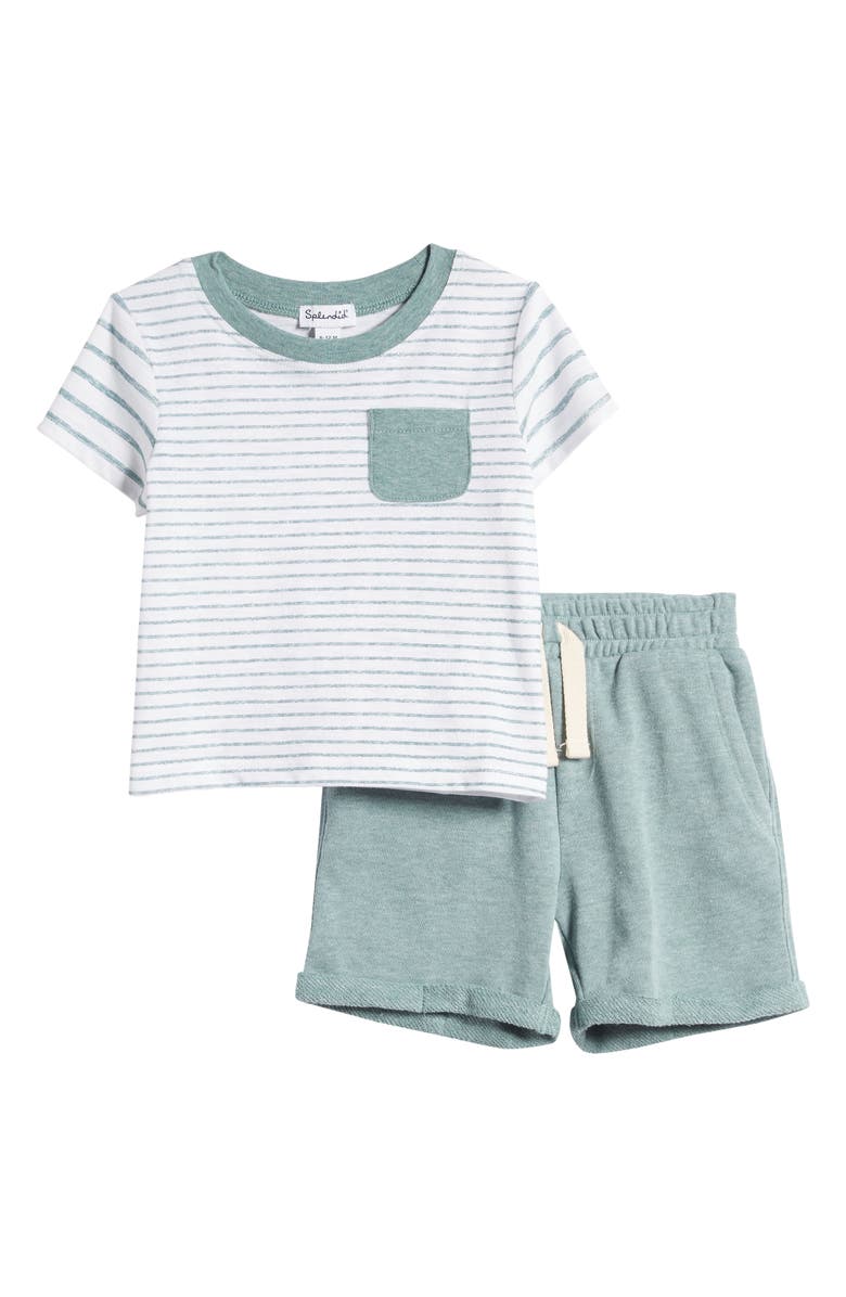 Splendid Seaspray Stripe T-Shirt & Shorts Set, Main, color, 