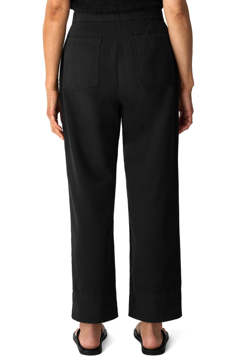 Organic Cotton Straight Ankle Pants, Alternate, color, BLACK