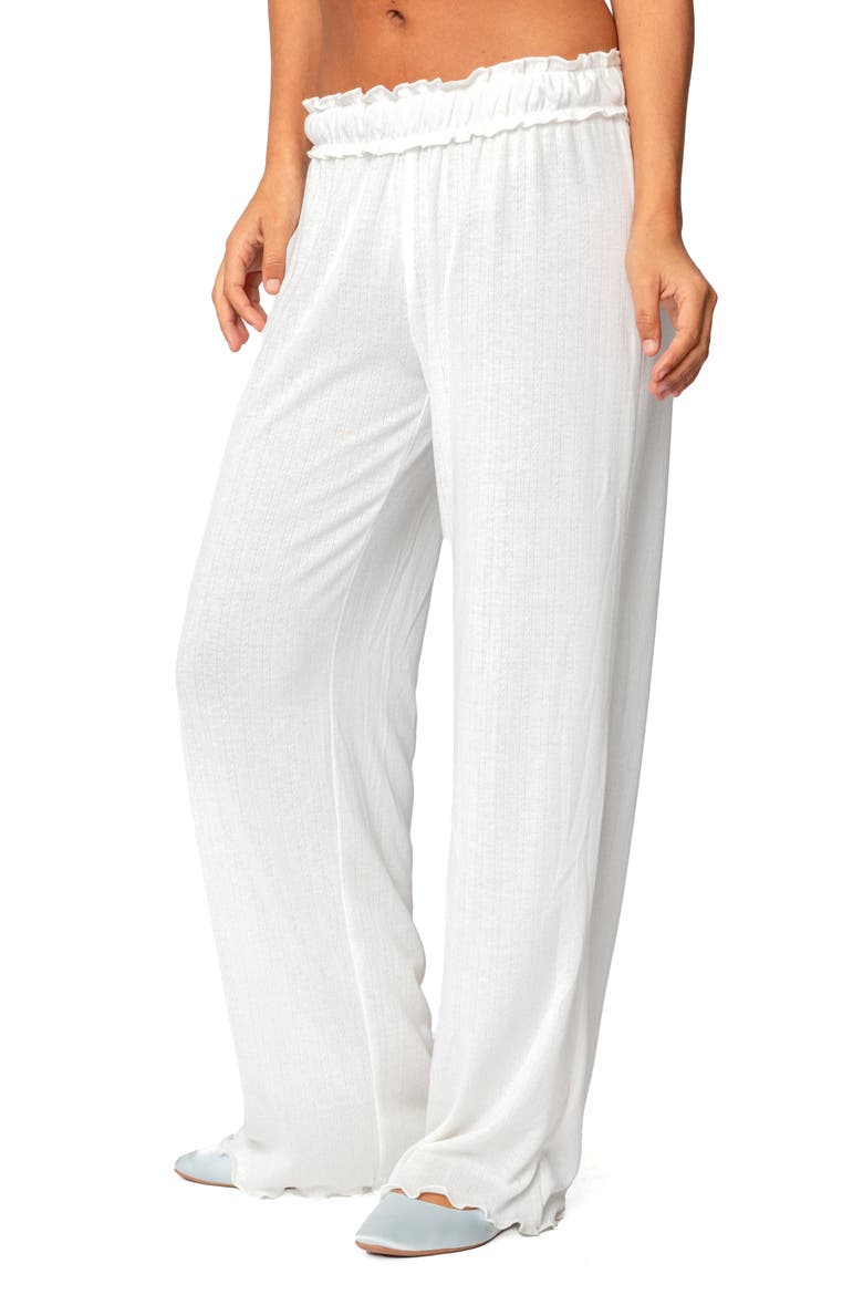 Sylvia Pointelle Pants, Alternate, color, WHITE